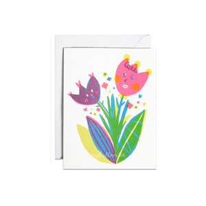 [SJK-006C][Card]Mom and baby tulips screenprinted.카드