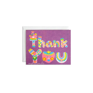 [SJK-009C][Card]Purple thank you screenprinted.카드