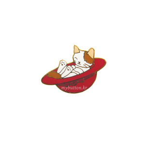 [PCZ-013][Pin]Cat_Red hat.고양이뱃지