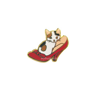 [PCZ-018][Pin]Cat_Red shoes.고양이뱃지