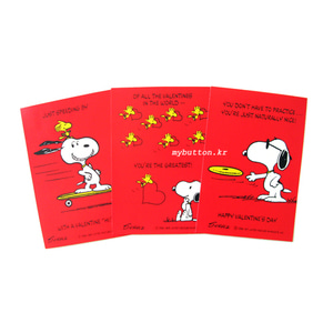 [Vintage][Paper]Snoopy&amp;Woodstock Valentine Memo Card.빈티지 스누피 메모카드