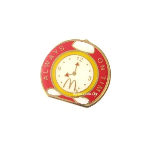 [Mcdonald&#039;s][Vintage][Pin]On time.맥도널드 빈티지뱃지
